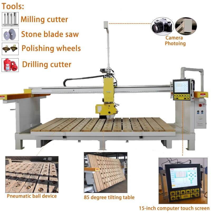 5 Axis CNC Bridge Tile Saw Machine 5 Axis CNC Bridge Tile Saw Machine